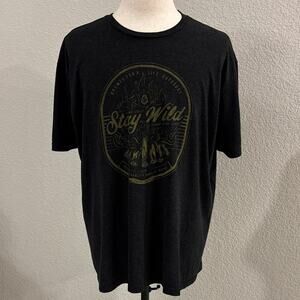 Black Lantern Rocks + Roots Stay Wild Black Men's Tee T-Shirt Size XXL 2X